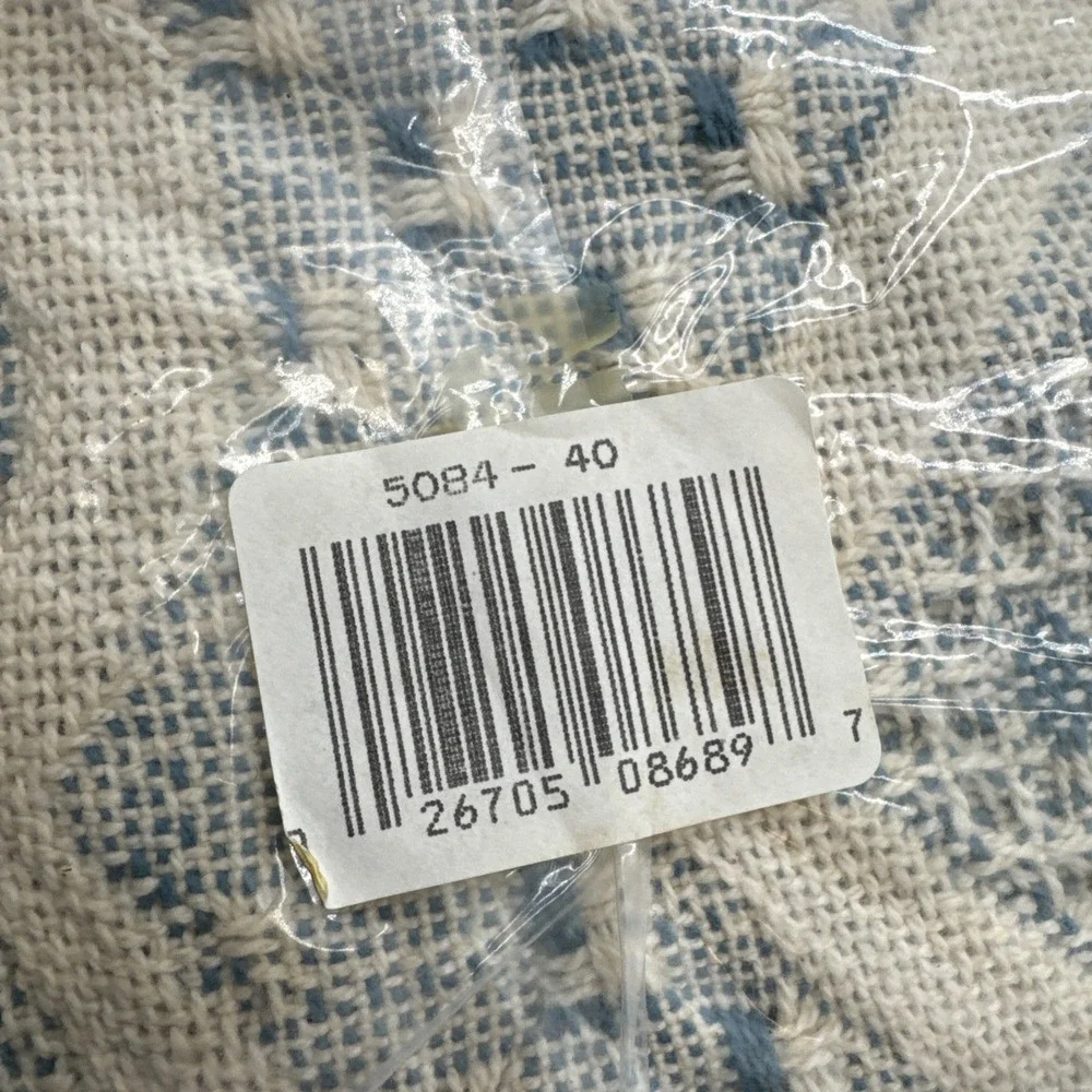 Vintage Avon Afghan Woven Throw With Fringe Grandma Core Cottage hearts Blue NIB